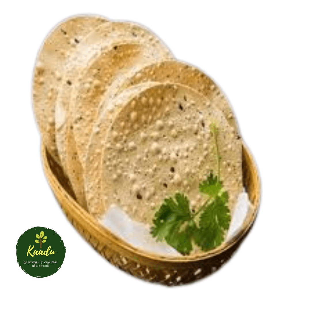 organic Urad dal Pappad kept in a basket