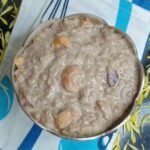 Navara Aval Payasam served in a bowl, garnished with golden roasted cashews.